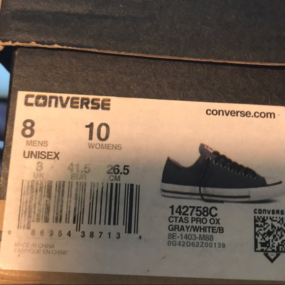 NWT Converse Ctas PRO OX Grey WMNS AUTHENTIC - Picture 6 of 6